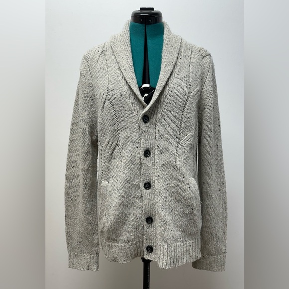 INC International Concepts Men’s Cardigan Cream with Black/Grey Accents Size M - Picture 1 of 8